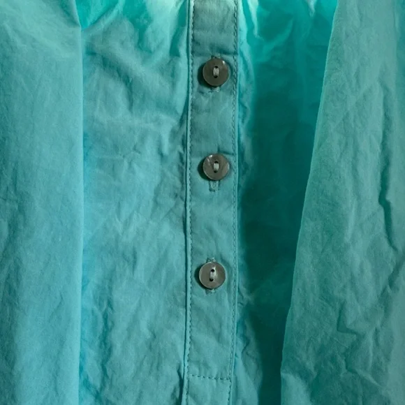 Aqua with White Lace Detail Nightgown - Picture 4 of 6